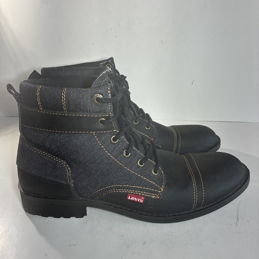 Levi's Artesian Denim Boots Men's Size 11 Black